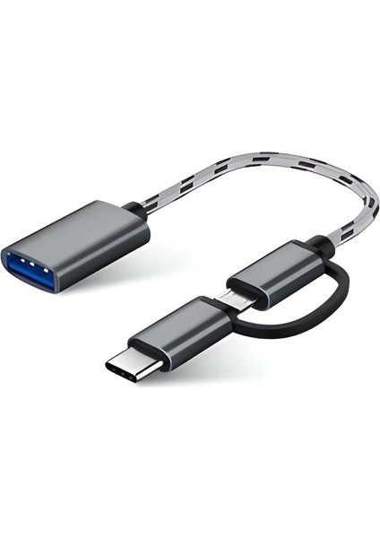 USB 3.0 Otg To Type-C Micro USB Data Şarj Çevirici Dönüştürücü Adaptör