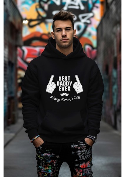 Bast Daddy Ever Tarz Rahat Kesim Oversize Sweatshirt