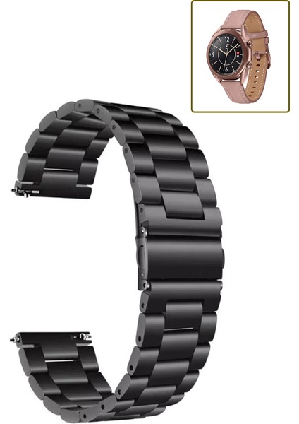 Samsung Galaxy Watch 3 41MM Uyumlu Kordon Klasik Baklava Model Paslanmaz Çelik Metal Kayış fiyatları