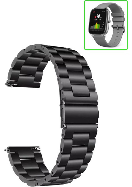 Amazfit Gts Gts2 Gts3 Gts4 Uyumlu Kordon Klasik Baklava Model Paslanmaz Çelik Metal Kayış