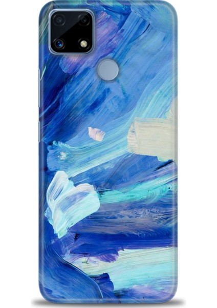 Realme C25S Kılıf Hd Baskılı - Mavi Beyaz