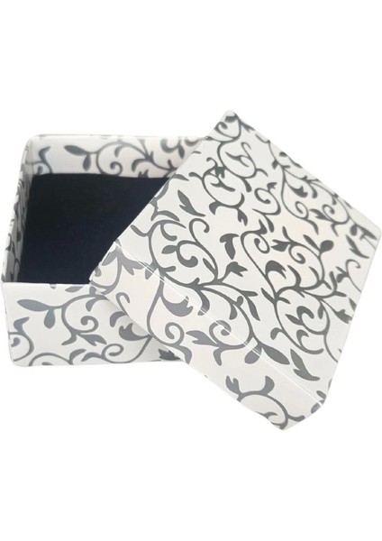 Gümüş Sarmaşık Beyaz Karton Kolye & Mini Set KUTUSU24 Lü Paket (Içi Süngerli)