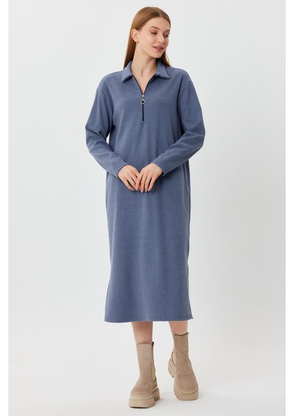 Polo Yaka Fermuarlı Tunik Elbise (B23-00179) fiyatları