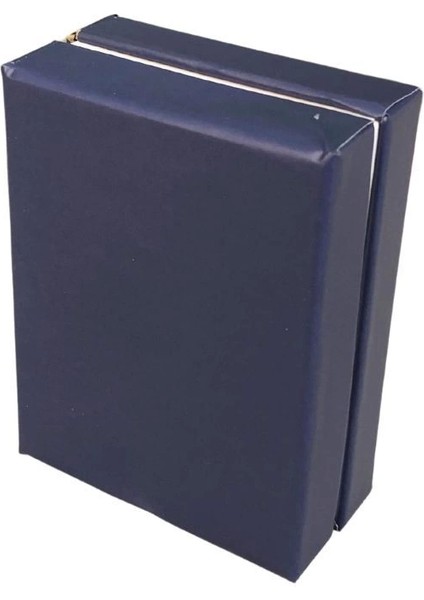 Çift Kapaklı Karton Kolye & Miniset Kutusu 20 Lı Paket (Içi Süngerli) Lacivert modelleri