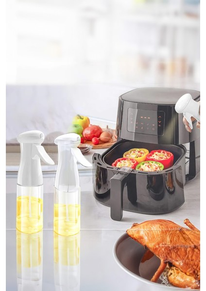 220 ml Airfryer Pişirme Öncesi Sprey Püskürtmeli Sprey Cam Şişe Zeytinyağı Sirke Yağ Püskürtücü