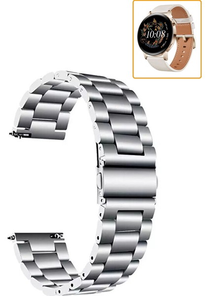 Huawei Watch Gt3 42MM Uyumlu Kordon Klasik Baklava Model Paslanmaz Çelik Metal Kayış fiyatları