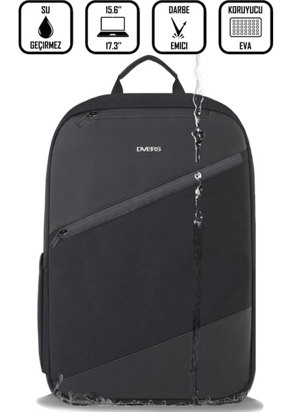 17.3-15.6 Inç 5 Bölmeli Darbe Korumalı Su Itici Kumaş ve Fermuar Özellikli Laptop Sırt Çantası