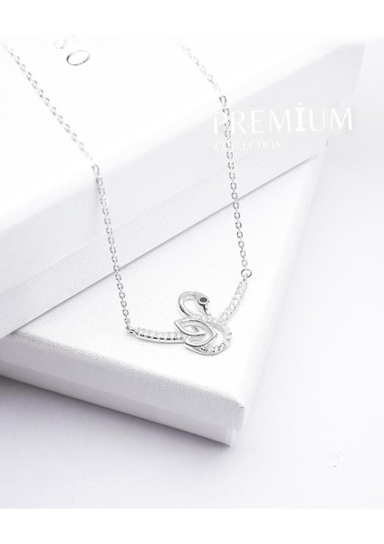 Diamond Serisi Zirkon Taşlı Kuğu Model Güzellik Gümüş Kadın Kolye fiyatları