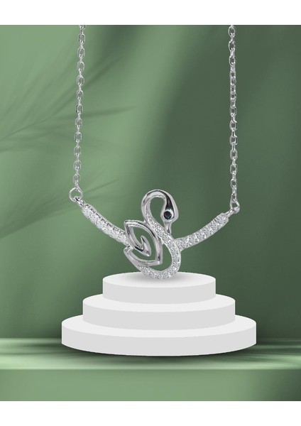 Diamond Serisi Zirkon Taşlı Kuğu Model Güzellik Gümüş Kadın Kolye modelleri