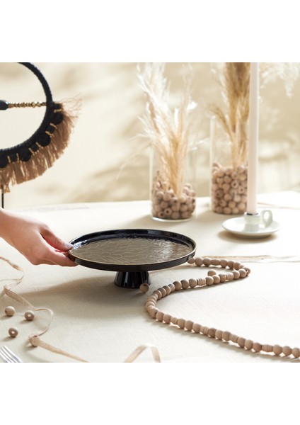 Calvin Ayaklı Servis Tabağı 23 cm Siyah fiyatları
