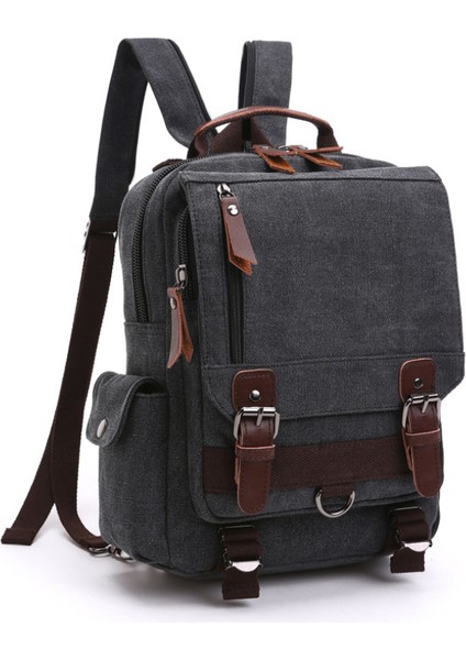 Kanvas Crossbody Messenger Çanta Omuz Sling Sırt Çantası Seyahat Sırt Çantası Siyah Omuzlar (Yurt Dışından)