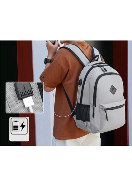 Sırt Çantası, Yan Cepler, Dolgulu Omuz Askıları, USB Fişli, Mavi (Yurt Dışından) modelleri