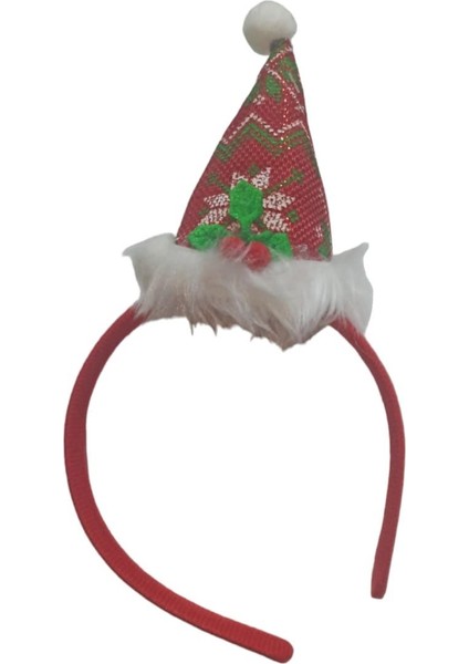 Peluş Kukuleta Şek nde 24 x 12 cm Yılbaşı Tacı 1 Adet