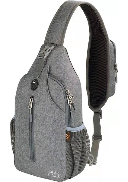Crossbody Sling Sırt Çantası Sling Çanta Seyahat Yürüyüş Göğüs Çantası Sırt Çantası, Gri (Yurt Dışından)