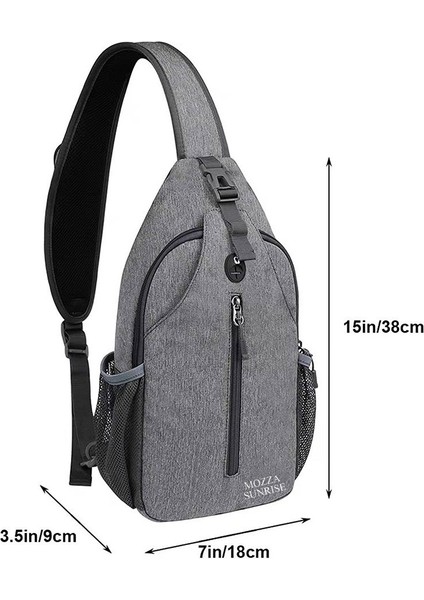 Crossbody Sling Sırt Çantası Sling Çanta Seyahat Yürüyüş Göğüs Çantası Sırt Çantası, Gri (Yurt Dışından) modelleri