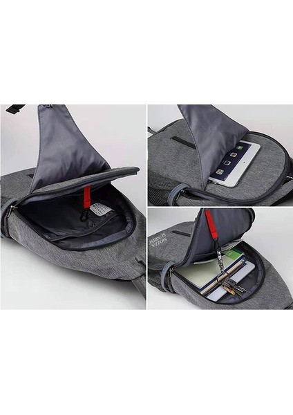 Crossbody Sling Sırt Çantası Sling Çanta Seyahat Yürüyüş Göğüs Çantası Sırt Çantası, Gri (Yurt Dışından) fırsatları