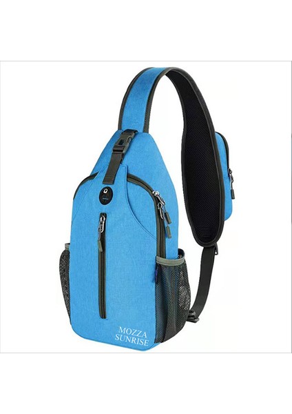 Crossbody Sling Sırt Çantası Sling Çanta Seyahat Yürüyüş Göğüs Çantası Sırt Çantası, Mavi (Yurt Dışından)