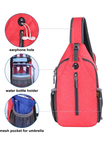 Crossbody Sling Sırt Çantası Sling Çanta Seyahat Yürüyüş Göğüs Çantası Sırt Çantası, Kırmızı (Yurt Dışından) fiyatları