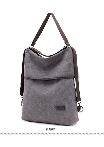 Kanvas Hangbag Omuz Çantası Bayan Bayanlar, Vintage Sırt Çantası Tote Sırt Çantası Alışveriş Çantası Iş Okul Seyahat Günlük Günlük (Gri) (Yurt Dışından) modelleri