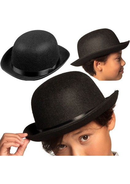 Çocuk Keçe Siyah Renk Charlie Chaplin Parti Şapkası