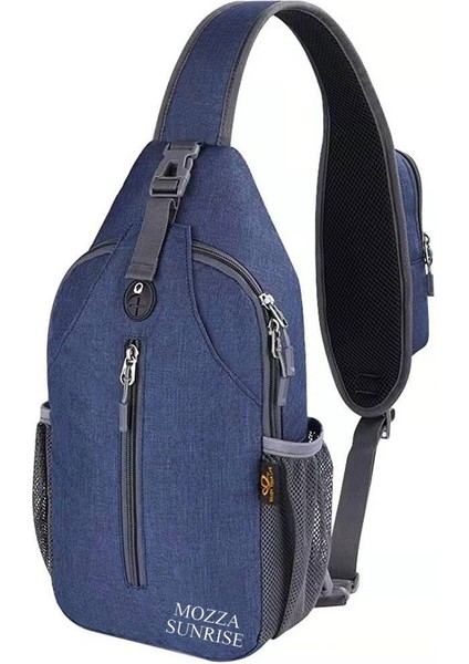 Crossbody Sling Sırt Çantası Sling Çanta Seyahat Yürüyüş Göğüs Çantası Sırt Çantası, Koyu Mavi (Yurt Dışından)