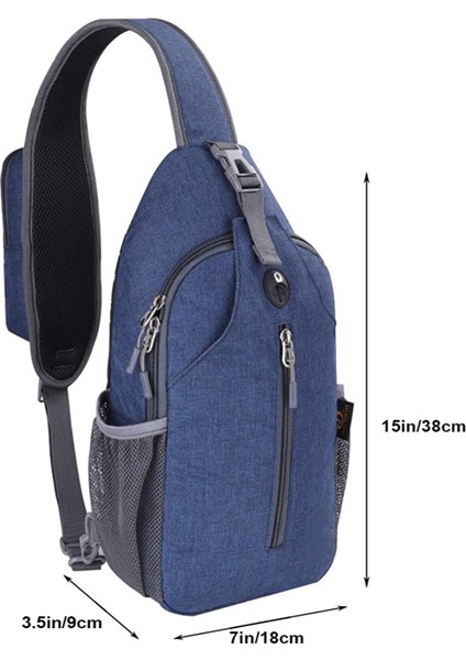 Crossbody Sling Sırt Çantası Sling Çanta Seyahat Yürüyüş Göğüs Çantası Sırt Çantası, Koyu Mavi (Yurt Dışından)