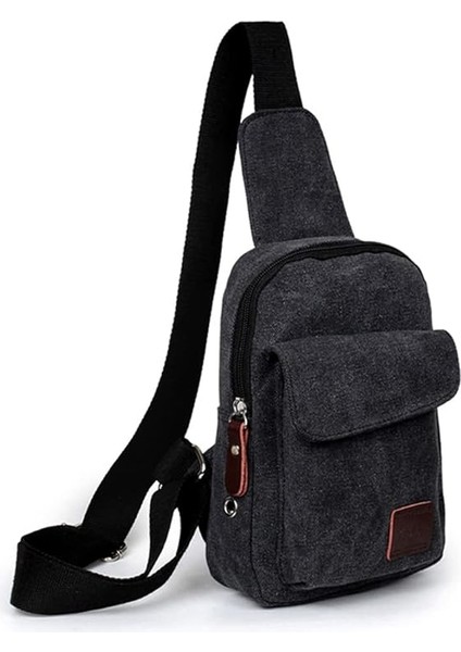 Erkek Günlük Crossbody Çanta Kanvas Omuz Çantaları Crossbody Çanta Moda Omuz Çantaları Siyah (Yurt Dışından)