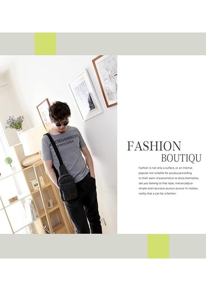 Erkek Günlük Crossbody Çanta Kanvas Omuz Çantaları Crossbody Çanta Moda Omuz Çantaları Siyah (Yurt Dışından) fırsatları