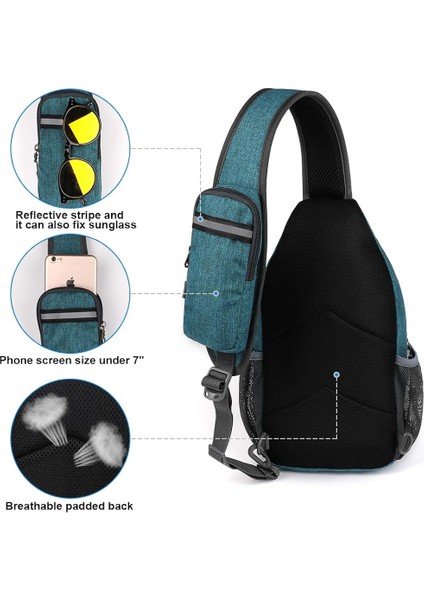 Crossbody Sling Sırt Çantası Sling Çanta Seyahat Yürüyüş Göğüs Çantası Sırt Çantası, Yeşil (Yurt Dışından) fırsatları