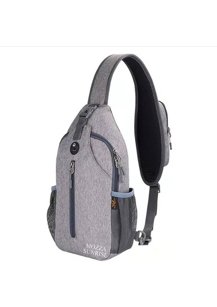 Crossbody Sling Sırt Çantası Sling Çanta Seyahat Yürüyüş Göğüs Çantası Sırt Çantası, Açık Gri (Yurt Dışından)