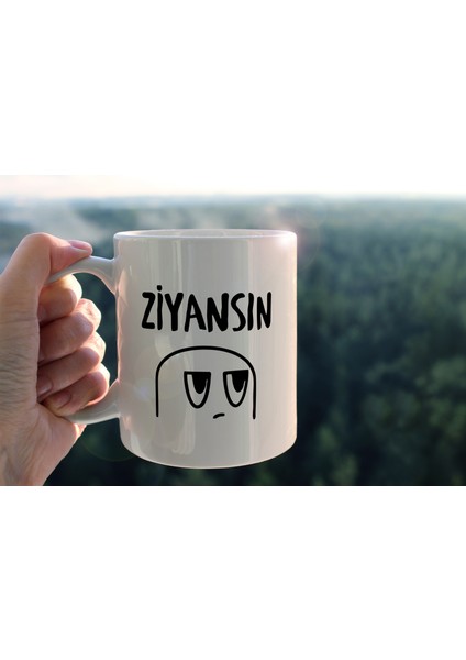 Ziyansın Baskılı Seramik Kahve Çay Kupası