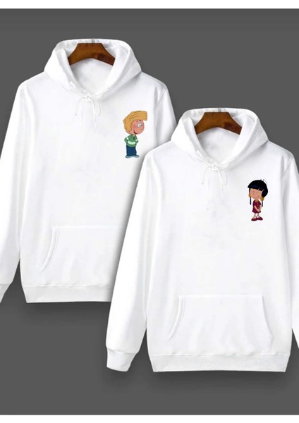 Unisex Cedric & Chen Tasarımlı Sevgili Kapüşonlu Sweatshirt 2'Li