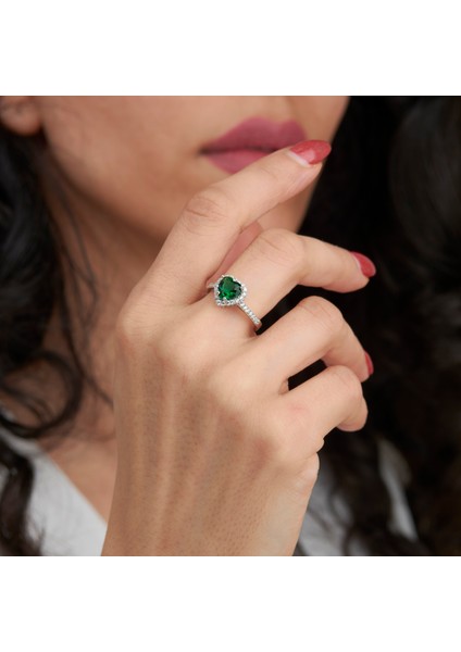 925 Ayar Radyum Kaplama Kalpli Zirkon Taşlı Gümüş Yüzük fiyatları