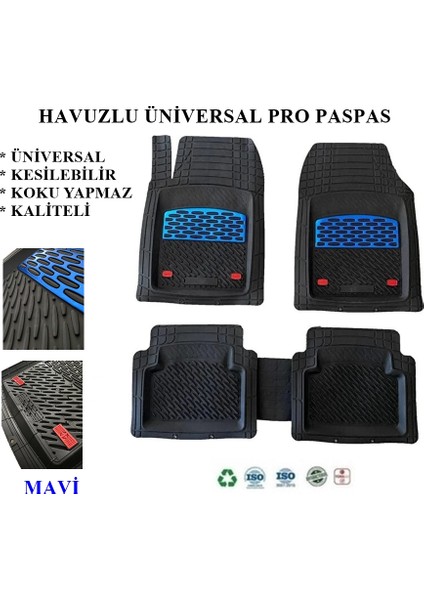 Opel Astra F Sedan 1996 Havuzlu Üniversal Paspas Siyah - Mavi