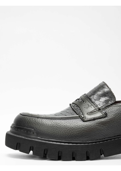 Erkek Deri Haki Loafer Ayakkabı 698 1082-7 Erk Ayk SK23/24 Hakı Fltr/ptn