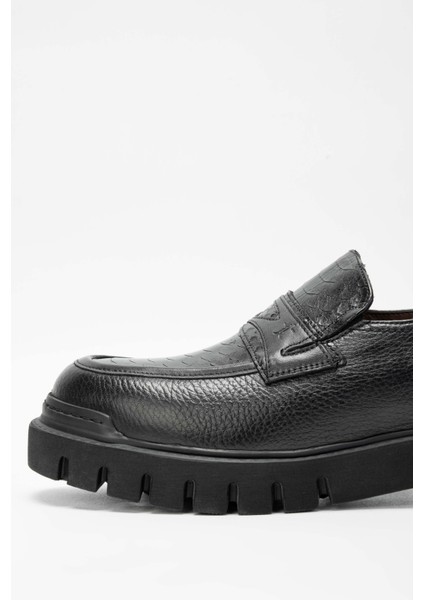 Erkek Deri Siyah Loafer Ayakkabı 698 1082-7 Erk Ayk SK23/24 Syh Fltr/ptn fırsatları