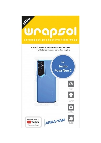 Tecno Pova Neo 2 Arka ve Yan Koruyucu Poliüretan Film
