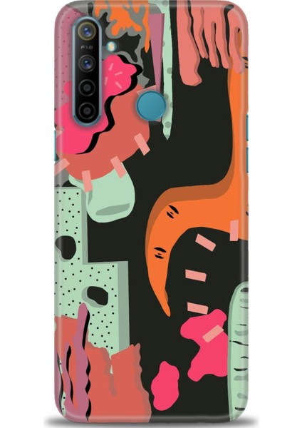 Realme 6i Kılıf Hd Baskılı - Turuncu Siyah