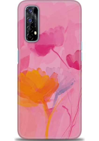 Realme 7 Kılıf Hd Baskılı - Turuncu Pembe