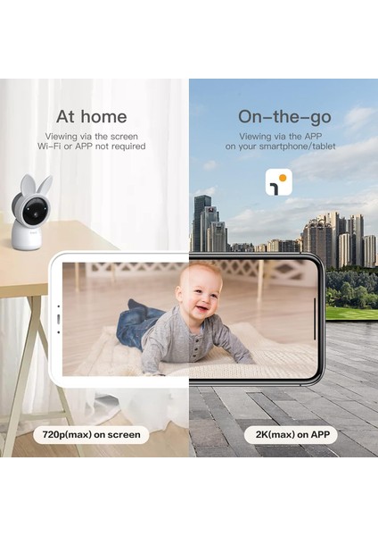 Arentı Video Bebek Monitörü, 2k Ultra Hd Wifi Kameralı Ses Monitörü