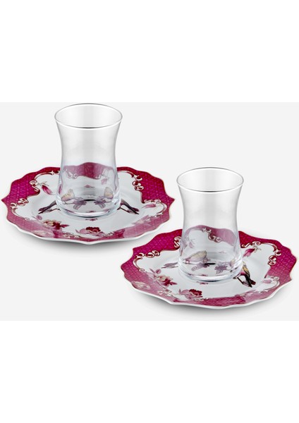 Allure Pembe Porselen Çay Tabağı Seti 15 cm