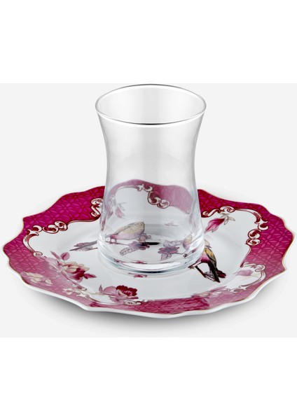 Allure Pembe Porselen Çay Tabağı Seti 15 cm