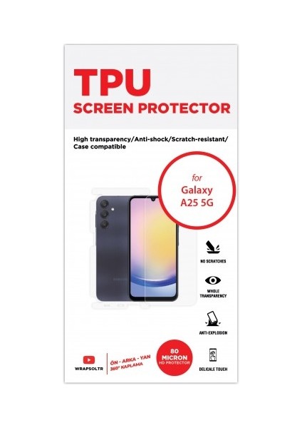 Samsung Galaxy A25 5g Ön, Arka ve Yan 360 Derece Tam Kaplama Tpu Film fiyatları
