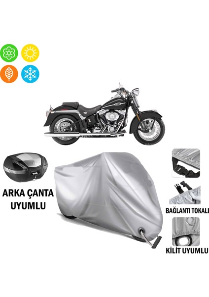 Harley-Davidson Softail Springer Classic Motosiklet Branda Arka Çanta Bağlantı ve Kilit Uyumlu