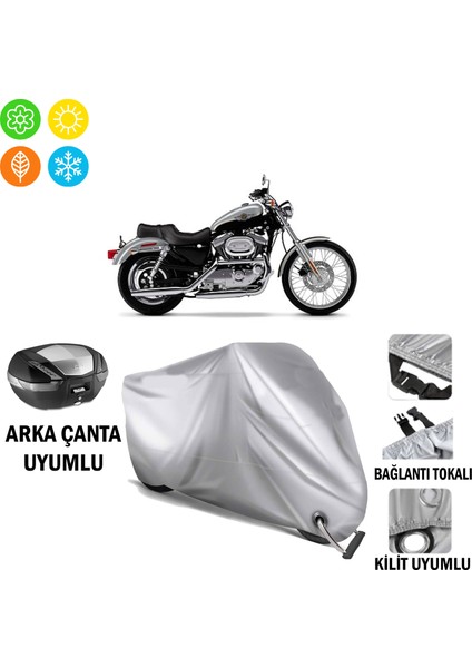 Harley-Davidson Sportster Custom Xl 1200C Motosiklet Branda Arka Çanta Bağlantı ve Kilit Uyumlu