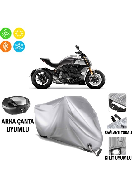 Ducati Diavel 1260 S Branda Motosiklet Brandası Arka Çanta Bağlantı ve Kilit Uyumlu