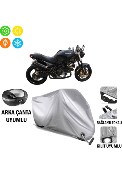 Ducati Monster 1000 Dark I.e. Motosiklet Branda Arka Çanta Bağlantı ve Kilit Uyumlu