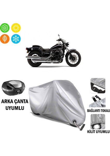 Yamaha Xvs 650 A Branda Motosiklet Brandası Arka Çanta Bağlantı ve Kilit Uyumlu