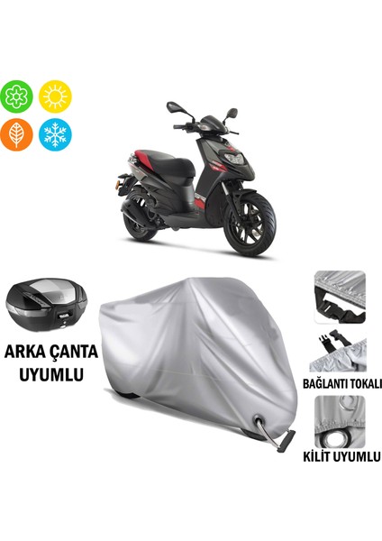 Autoes Aprilia Sr 125 Branda Motosiklet Brandası Arka Çanta Bağlantı ve Kilit Uyumlu