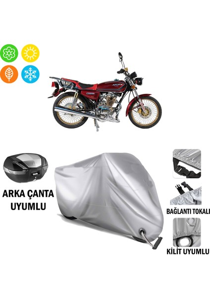Arora Ar 100-8 A Modifiye Branda Motosiklet Brandası Arka Çanta Bağlantı ve Kilit Uyumlu